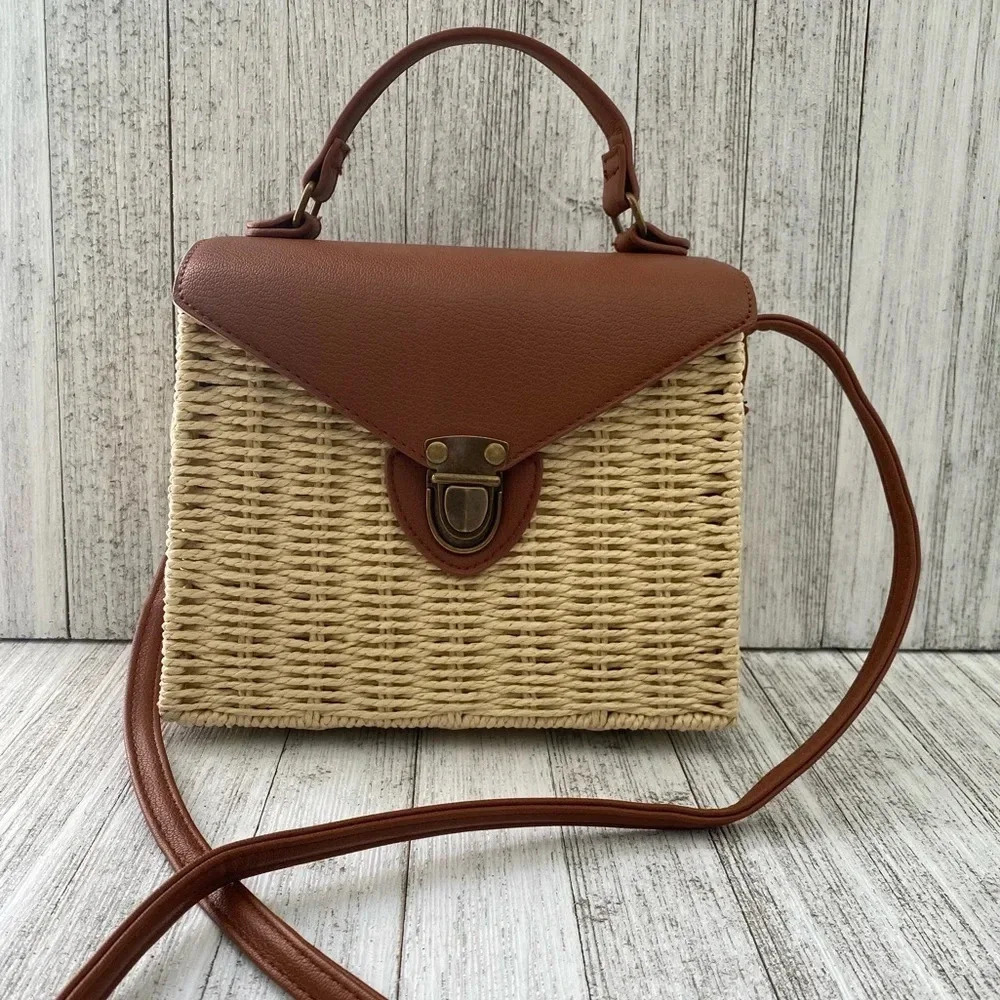 Brown and Tan Crossbody Bag